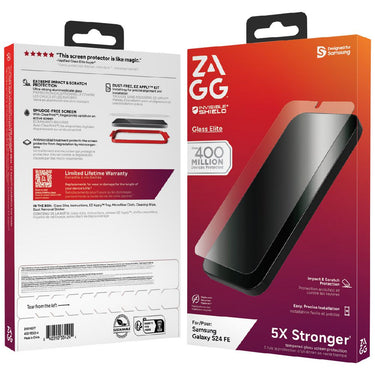 ZAGG InvisibleShield Glass Screen Protector for Samsung Galaxy S24FE- Clear